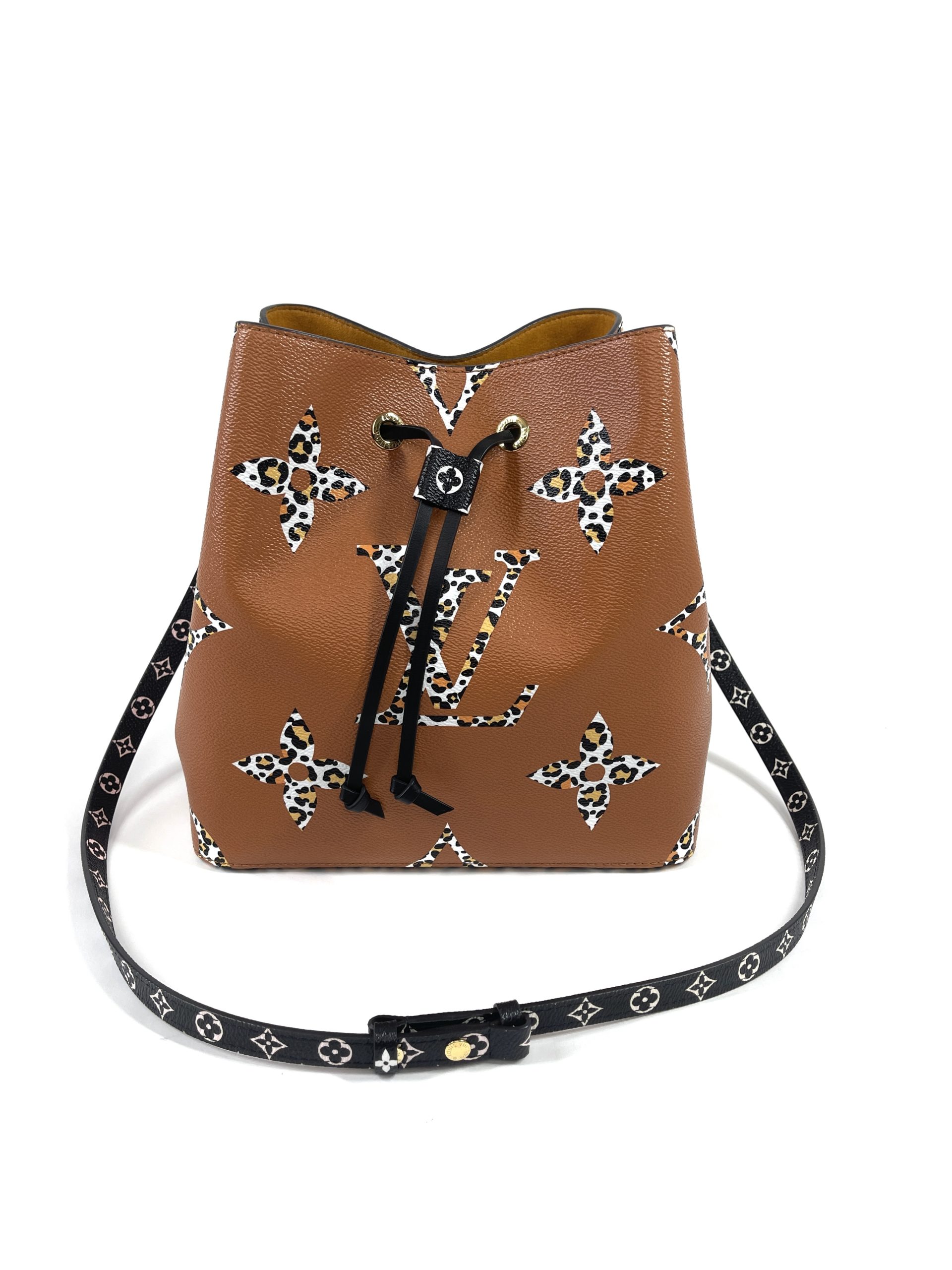 LOUIS VUITTON NeoNoe MM Monogram Caramel Brown Leather Shoulder Bag