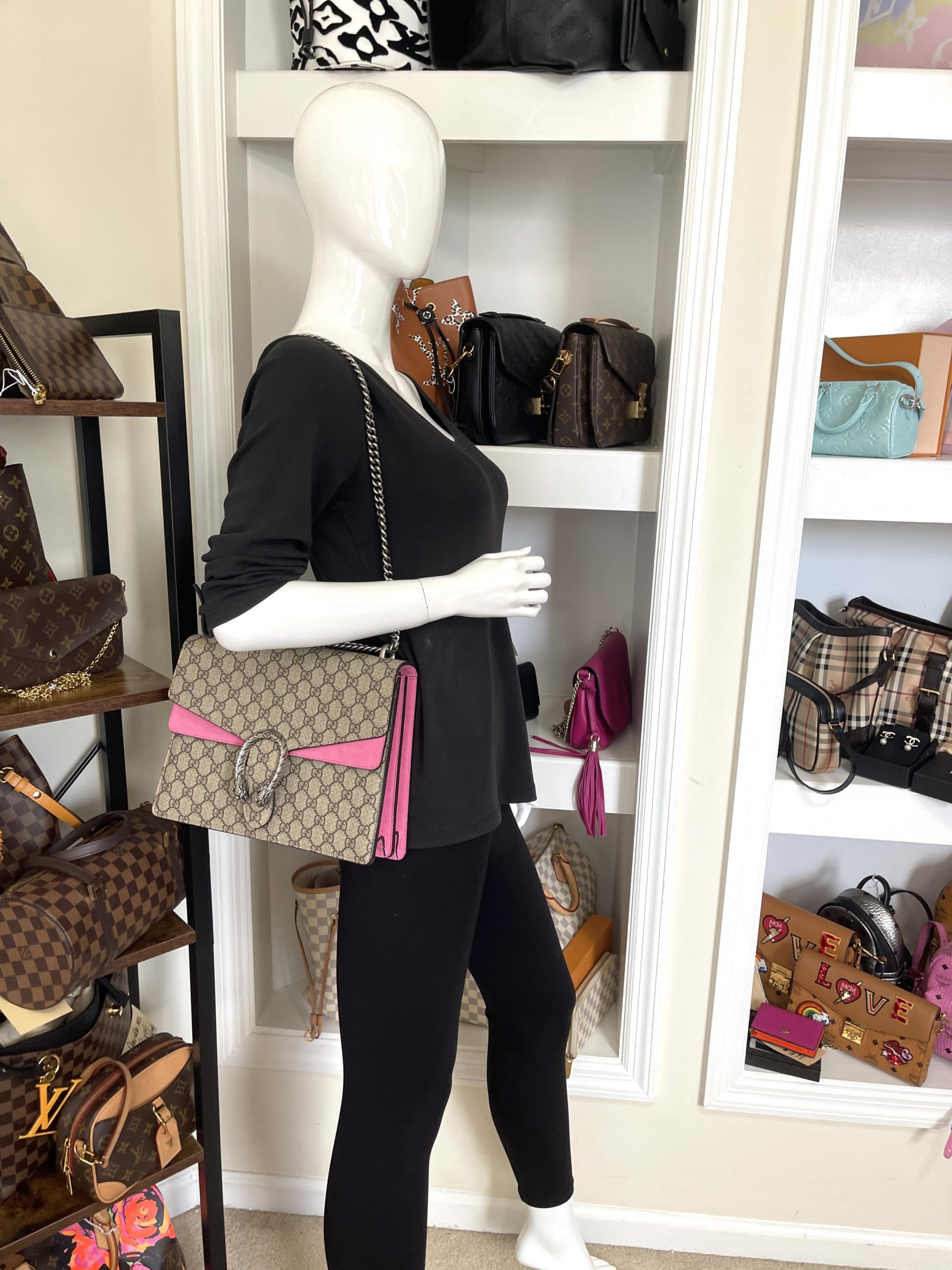 Gucci Supreme Monogram Medium Pink Dionysus Shoulder Bag - A World Of Goods  For You, LLC