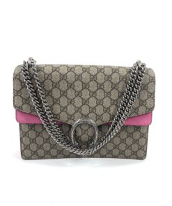 Gucci Supreme Monogram Medium Pink Dionysus Shoulder Bag