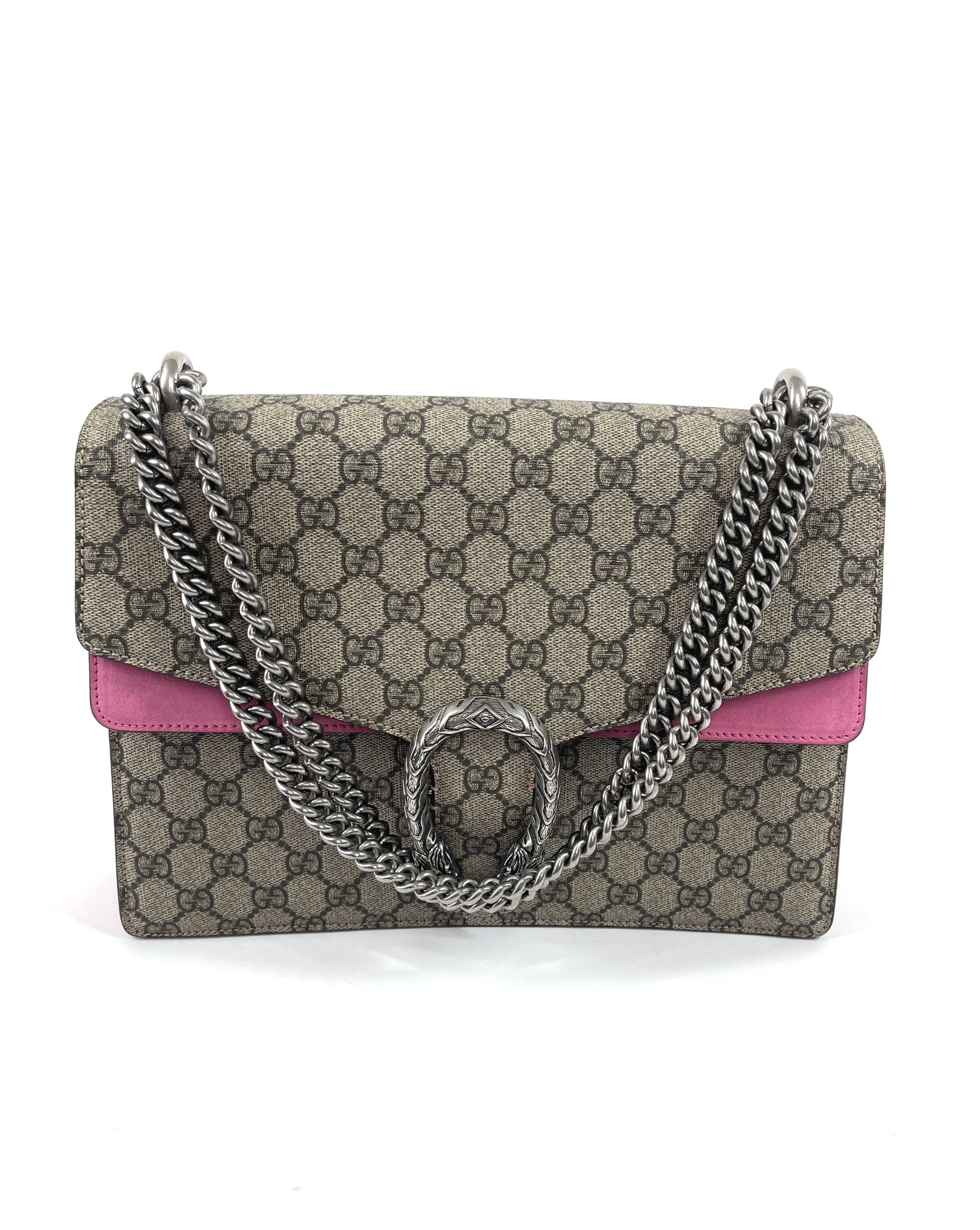 Gucci Supreme Monogram Medium Pink Dionysus Shoulder Bag - A World