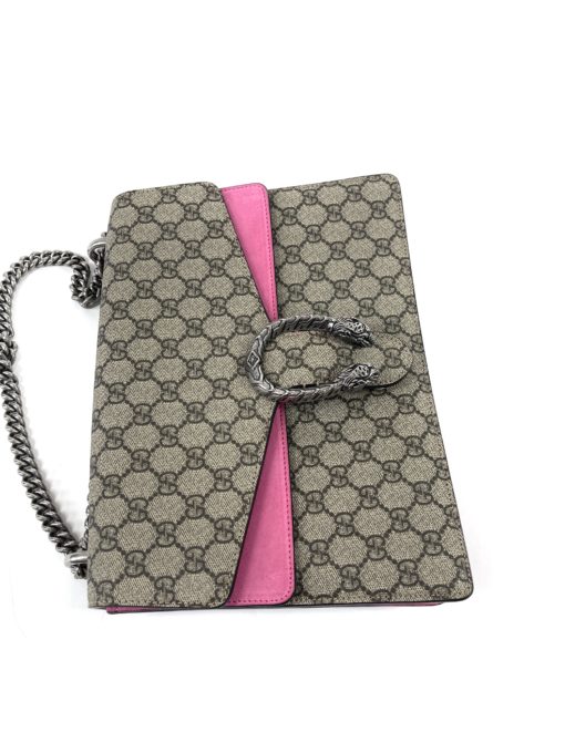 Gucci Supreme Monogram Medium Pink Dionysus Shoulder Bag 21