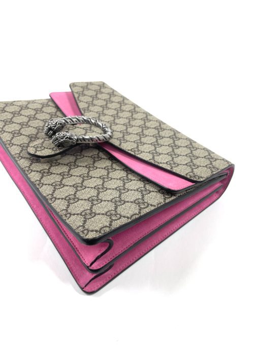 Gucci Supreme Monogram Medium Pink Dionysus Shoulder Bag 19
