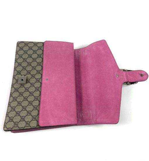 Gucci Supreme Monogram Medium Pink Dionysus Shoulder Bag 23