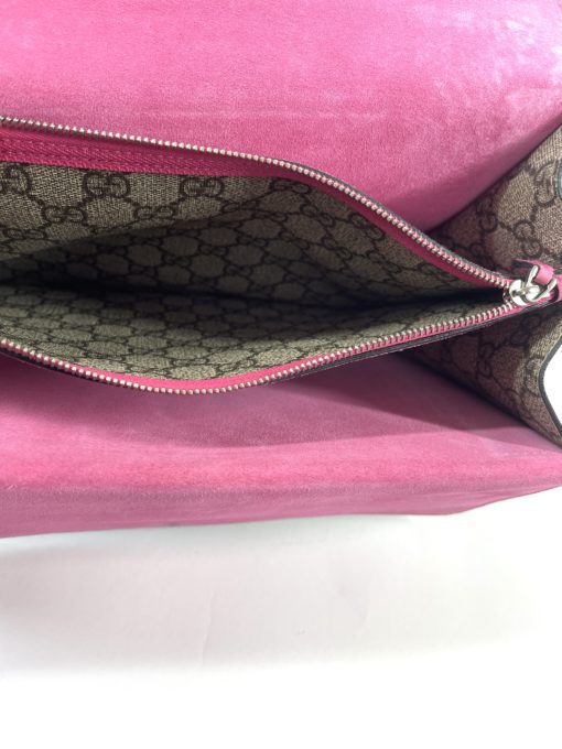 Gucci Supreme Monogram Medium Pink Dionysus Shoulder Bag 17