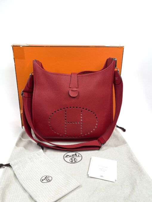 Hermes Taurillon Clemence Evelyne III GM Rouge Tomate Red 3
