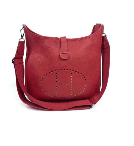 Hermes Taurillon Clemence Evelyne III GM Rouge Tomate Red