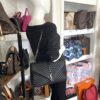 YSL Saint Laurent College Large Quilted Black Leather V-Flap Shoulder Bag Silver 3