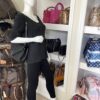 YSL Saint Laurent College Large Quilted Black Leather V-Flap Shoulder Bag Silver 2