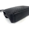 YSL Saint Laurent College Large Quilted Black Leather V-Flap Shoulder Bag Silver 12