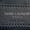 YSL Saint Laurent College Large Quilted Black Leather V-Flap Shoulder Bag Silver 18