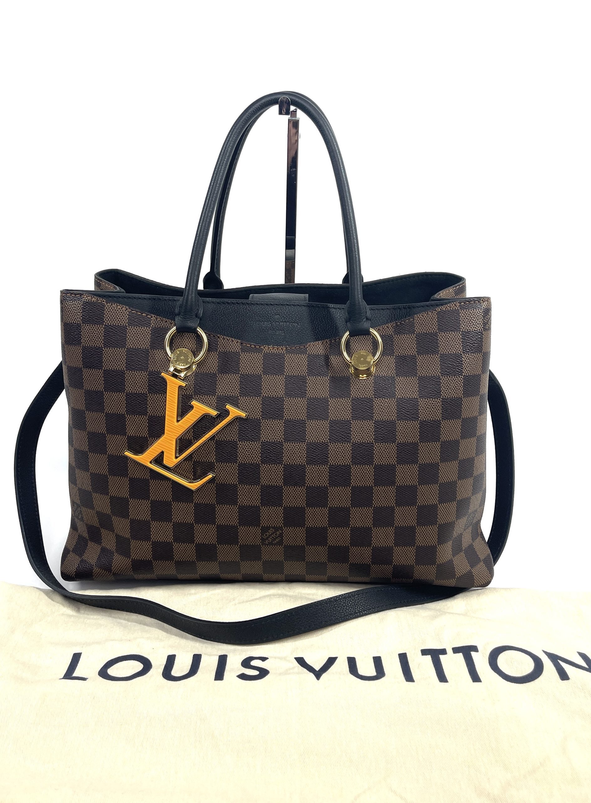 LOUIS VUITTON LV Riverside Damier Ebene Shoulder Bag Black