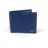 MCM Bi Fold Royal Blue Leather Wallet with Green