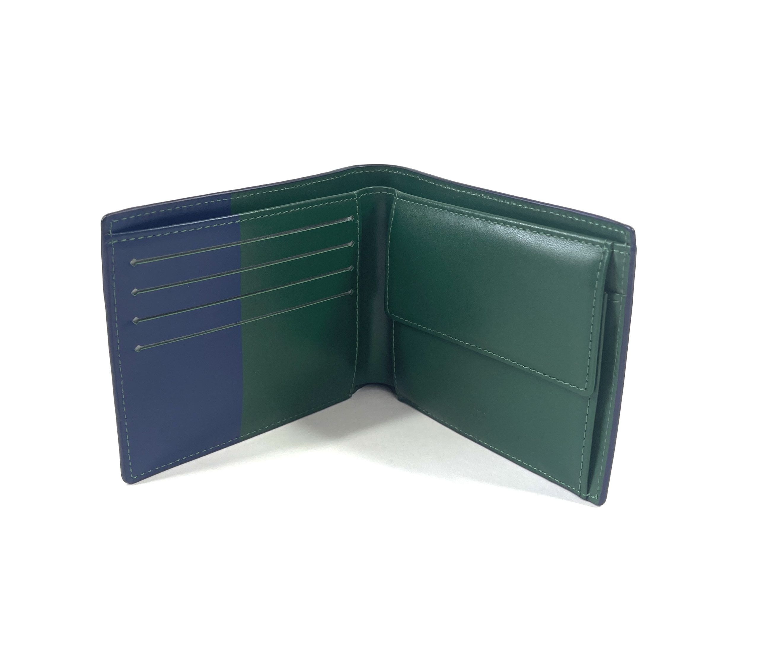 MCM Bi Fold Royal Blue Leather Wallet with Green - A World Of Goods For  You, LLC