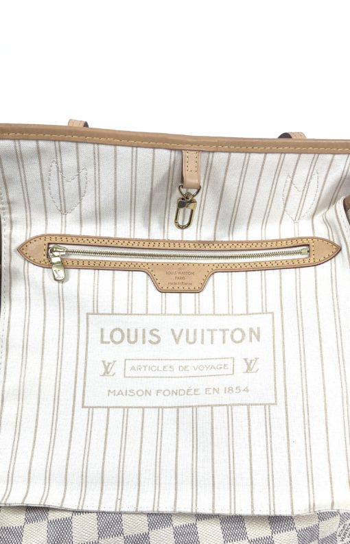 Louis Vuitton Damier Azur Canvas Neverfull MM Beige 11
