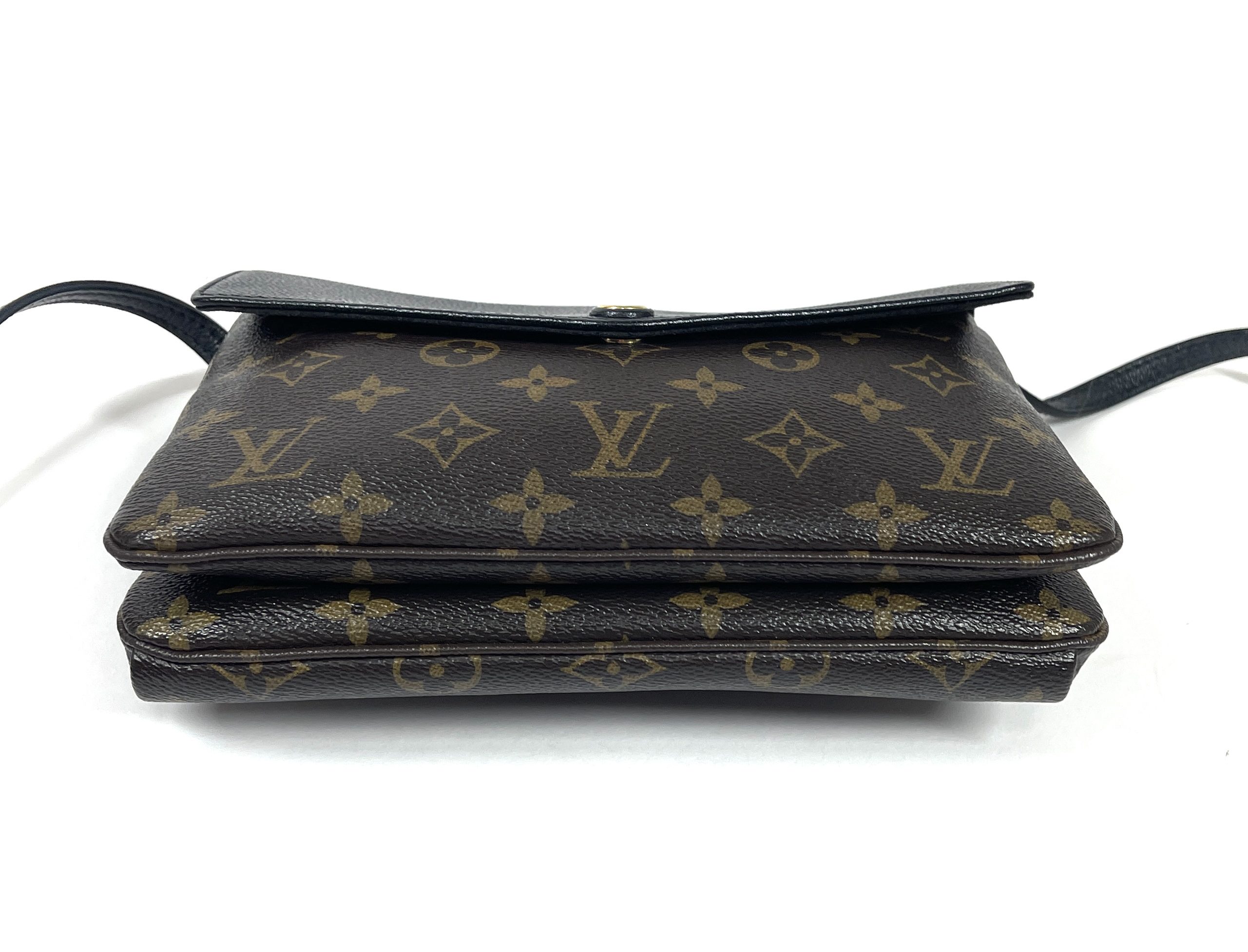 Authentic Louis Vuitton LV Twice Twinset Crossbody Bag in Black Noir  Monogram