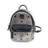 MCM Stark Bebe Boo Side Studs Backpack in Visetos Pewter Black X-Mini 4