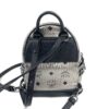 MCM Stark Bebe Boo Side Studs Backpack in Visetos Pewter Black X-Mini 5