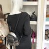 MCM Stark Bebe Boo Side Studs Backpack in Visetos Pewter Black X-Mini 3