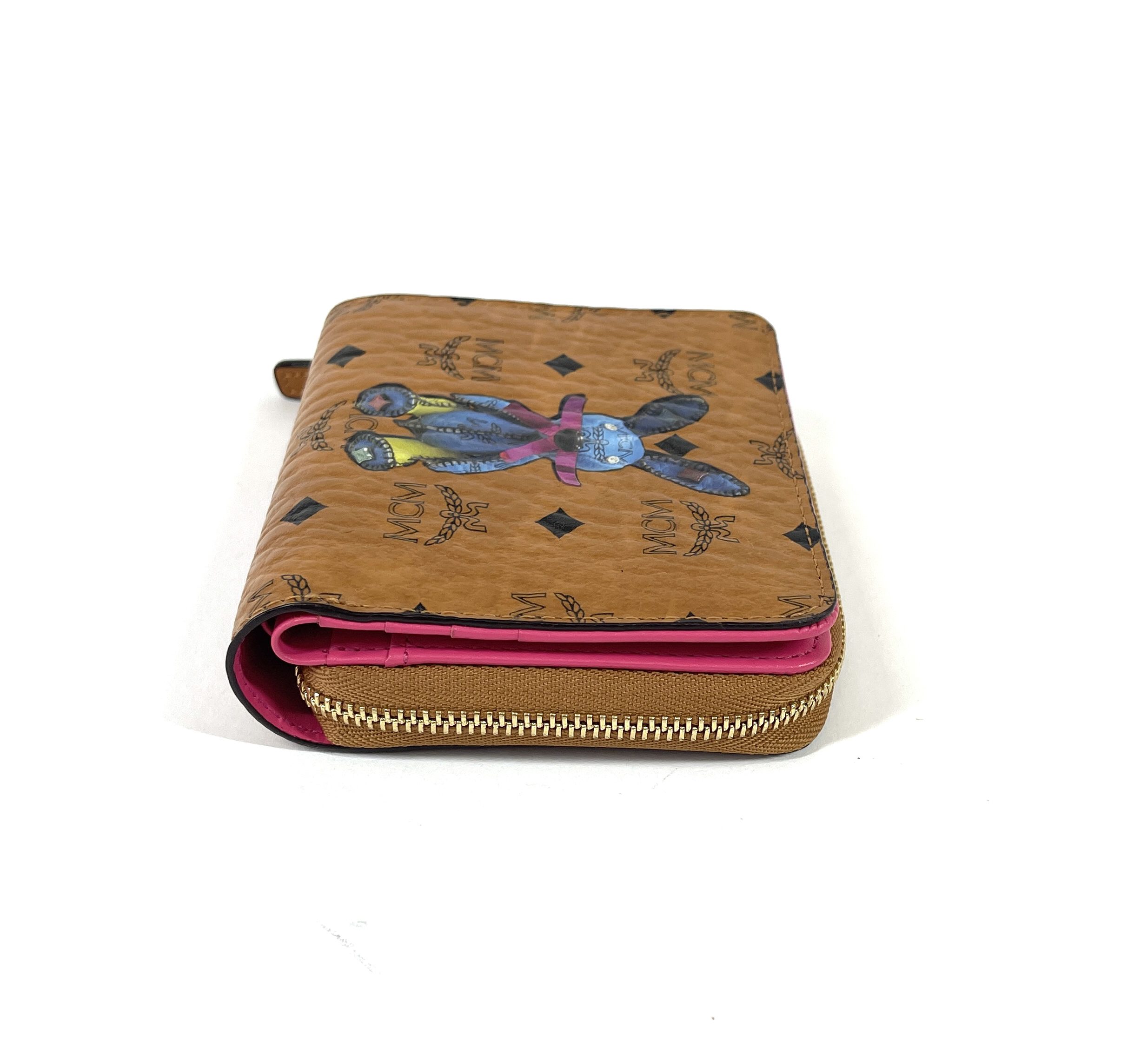 MCM Brown Visetos Mini Rabbit Leather Wallet Cognac Blue - A World Of Goods  For You, LLC