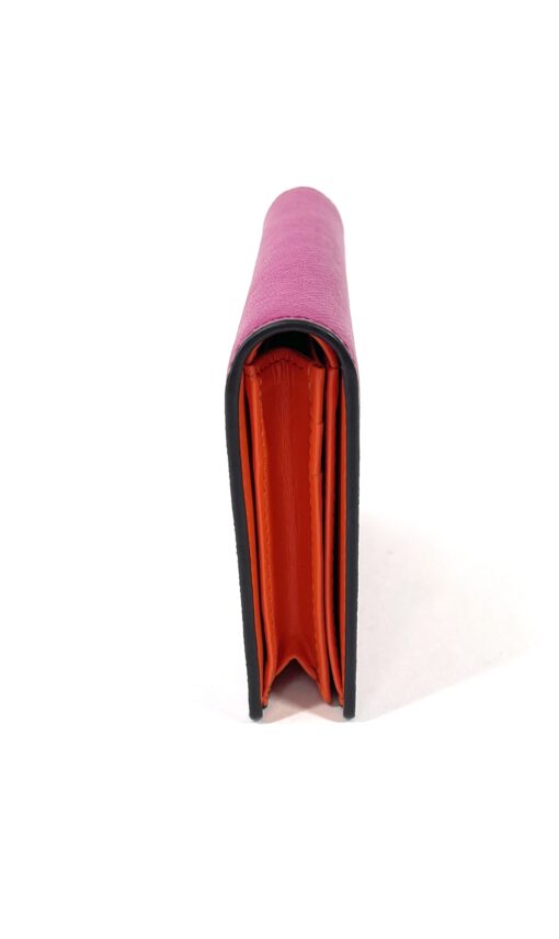 MCM Small Pink Wallet Orange Interior Saffiano Leather 9