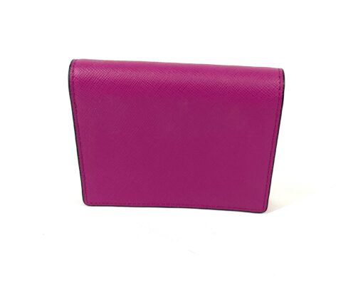 MCM Small Pink Wallet Orange Interior Saffiano Leather 4