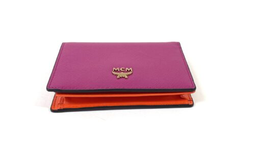 MCM Small Pink Wallet Orange Interior Saffiano Leather 6