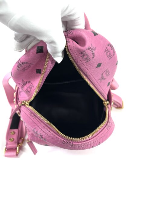 MCM Mini Stark Side Studs Backpack in Visetos Pink 21