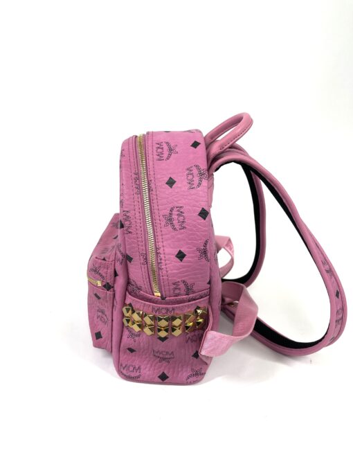 MCM Mini Stark Side Studs Backpack in Visetos Pink 6