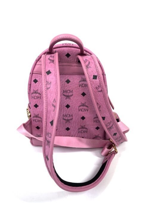 MCM Mini Stark Side Studs Backpack in Visetos Pink 20