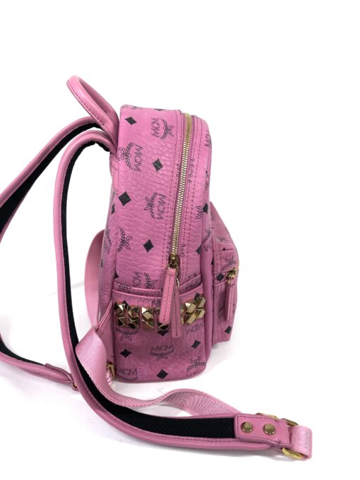 MCM Mini Stark Side Studs Backpack in Visetos Pink 23
