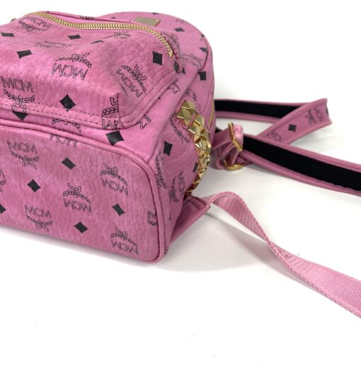 MCM Mini Stark Side Studs Backpack in Visetos Pink 25