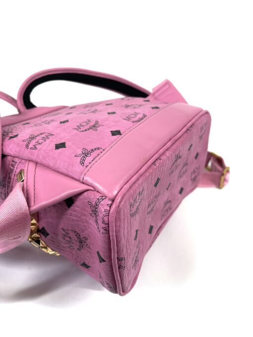 MCM Mini Stark Side Studs Backpack in Visetos Pink 10