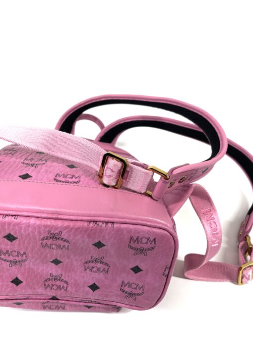 MCM Mini Stark Side Studs Backpack in Visetos Pink 25