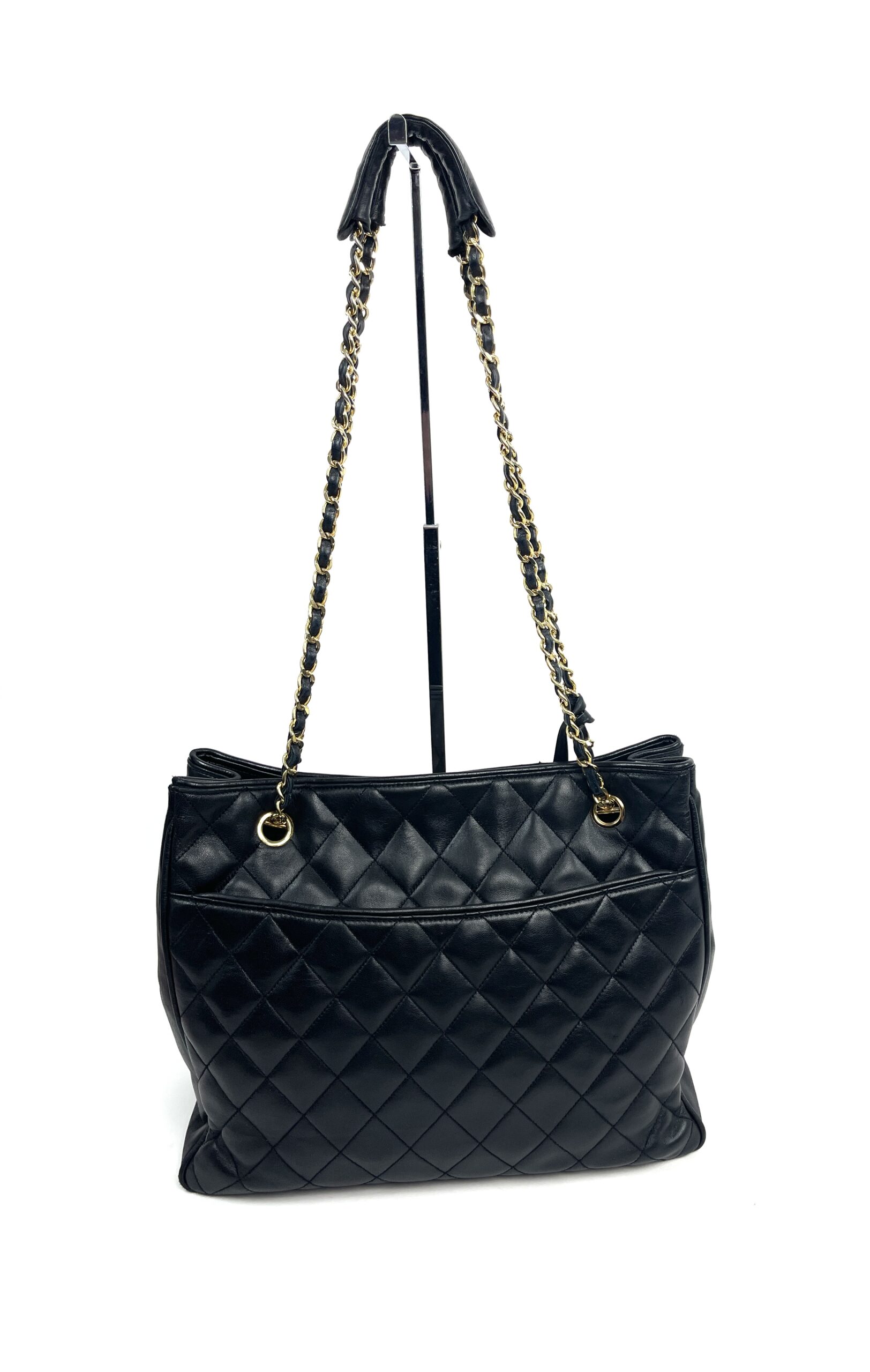 Chanel Matelasse W Flap W Chain Lambskin Women's Leather Shoulder Bag Black  Auction