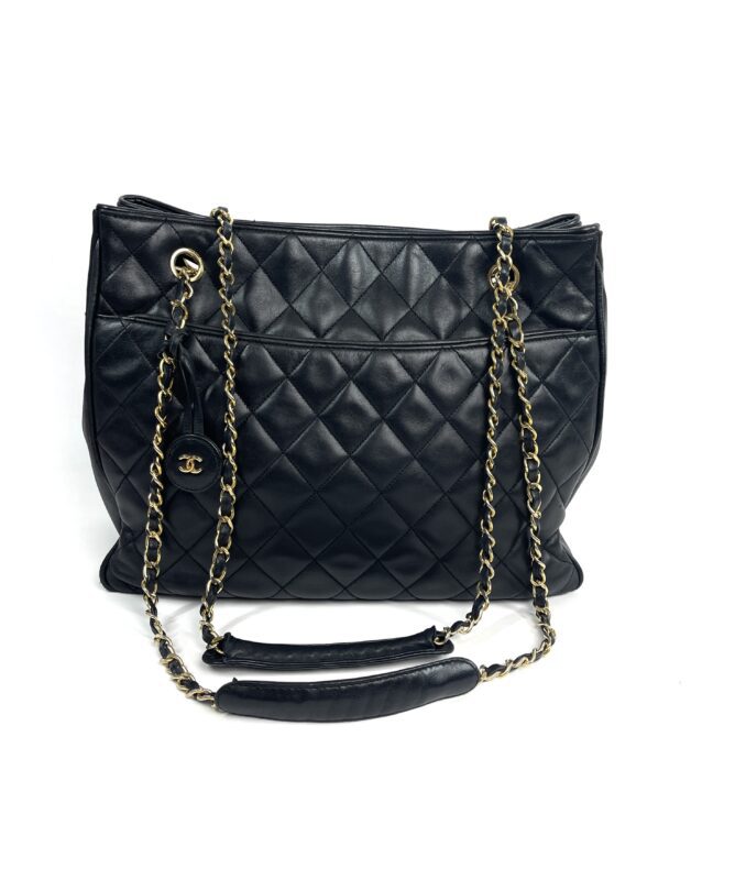 Chanel Black Patent Leather Vintage CC Boston Bag Chanel