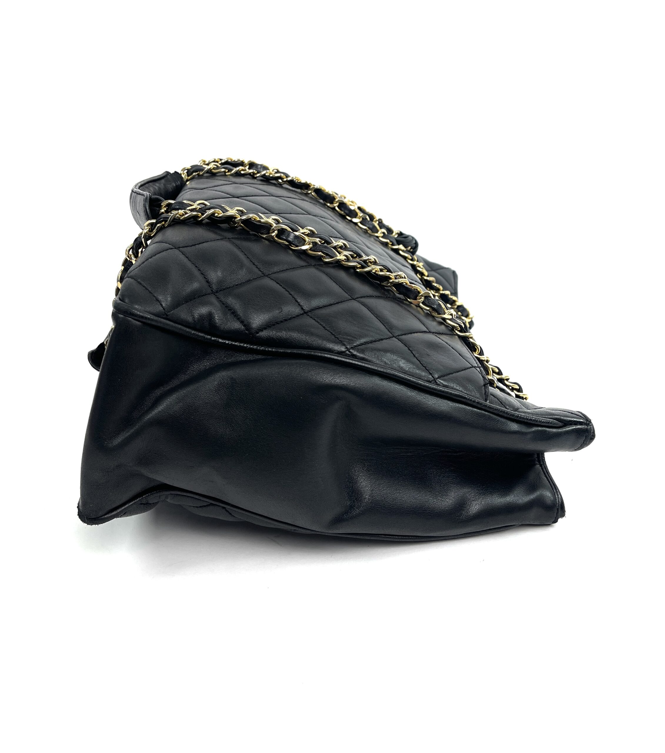 Chanel Black Lambskin Matelasse Tote With Gold Hardware - A World Of Goods  For You, LLC