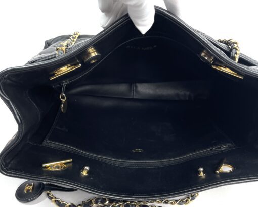 Chanel Black Lambskin Matelasse Tote With Gold Hardware 6