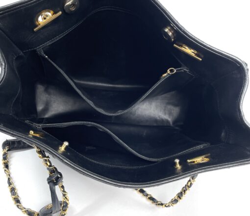 Chanel Black Lambskin Matelasse Tote With Gold Hardware 9