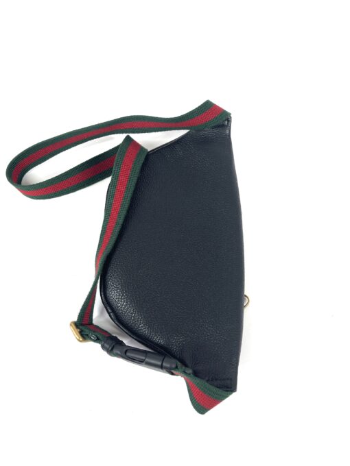 GUCCI Grained Black Calfskin Belt Bum Bag Small 24