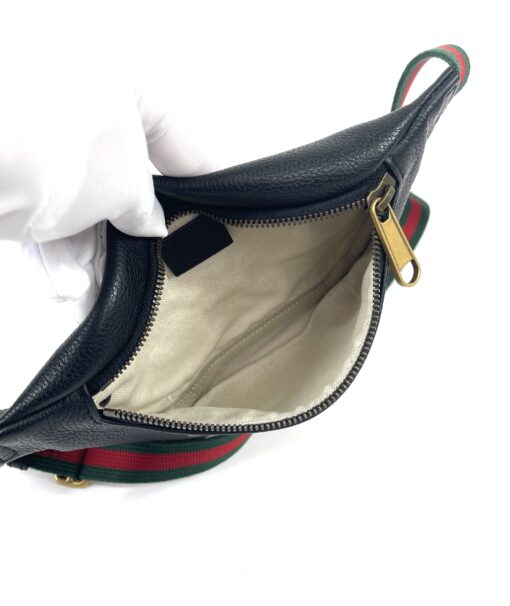 GUCCI Grained Black Calfskin Belt Bum Bag Small 34
