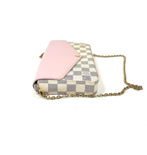Louis Vuitton Pochette Felicie Chain Wallet Rose Ballerine White