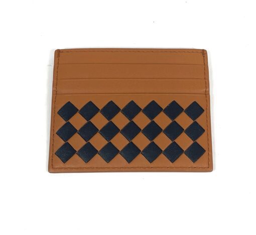 Bottega Veneta Intrecciato Leather Credit Card Case Caramel Black - Image 2
