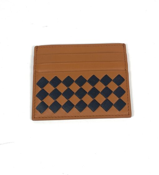 Bottega Veneta Intrecciato Leather Credit Card Case Caramel Black - Image 6