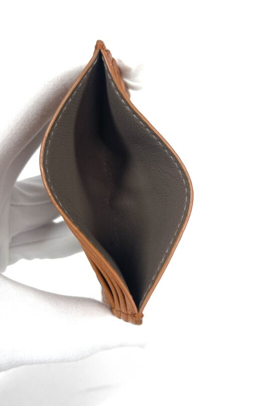 Bottega Veneta Intrecciato Leather Credit Card Case Caramel Black - Image 5