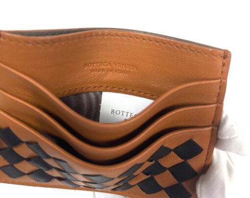 Bottega Veneta Intrecciato Leather Credit Card Case Caramel Black - Image 4