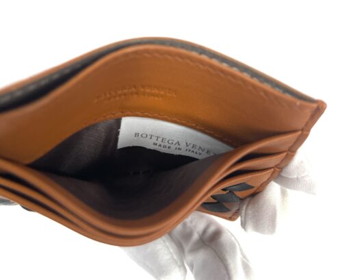 Bottega Veneta Intrecciato Leather Credit Card Case Caramel Black - Image 3