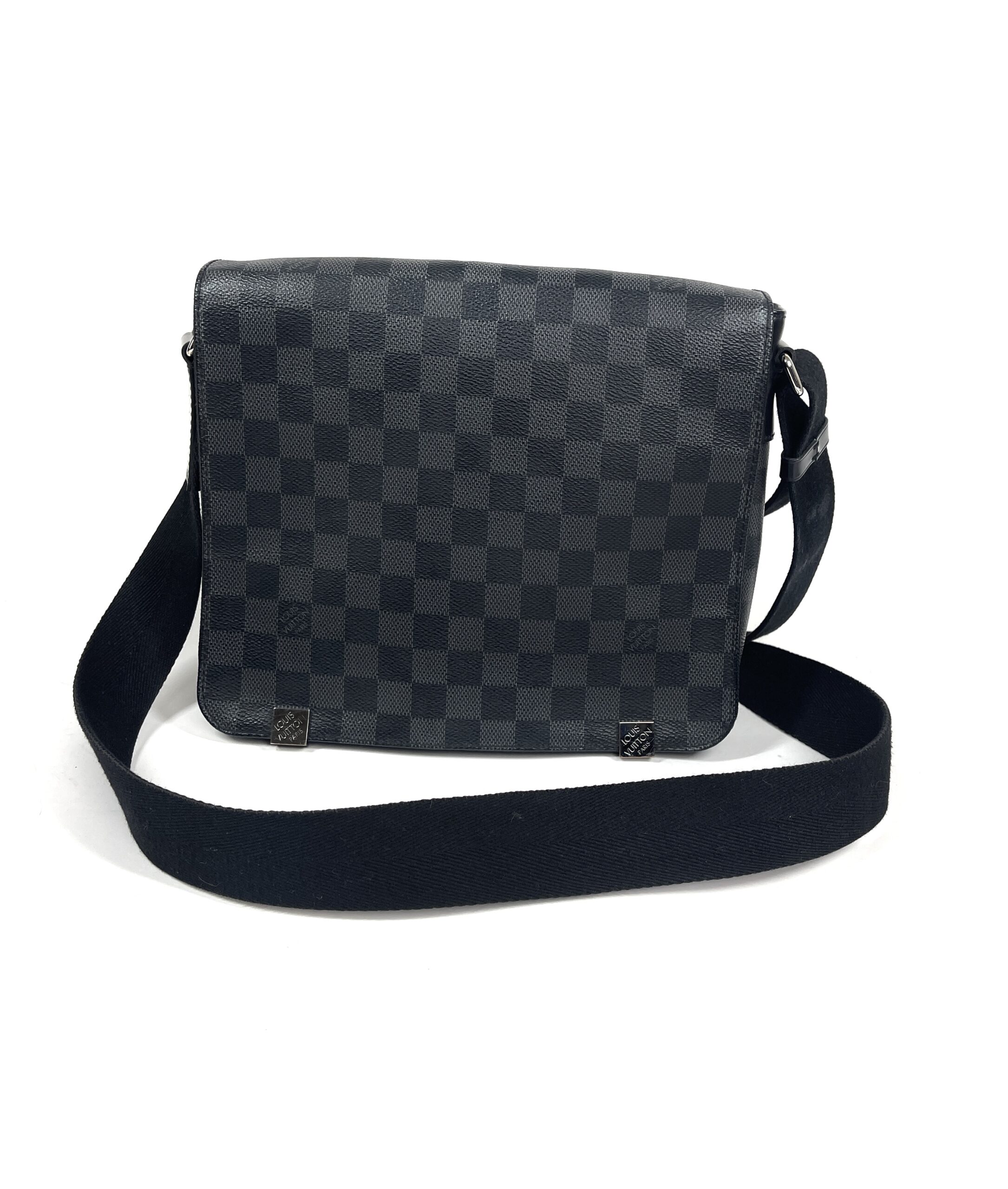 Louis Vuitton // Black Damier Graphite District PM Messenger Bag