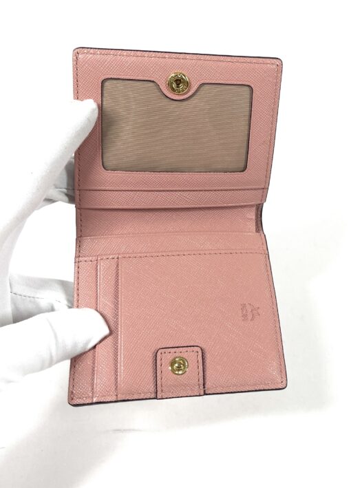 MCM Beige Visetos Small Wallet Card Holder With Pink 7