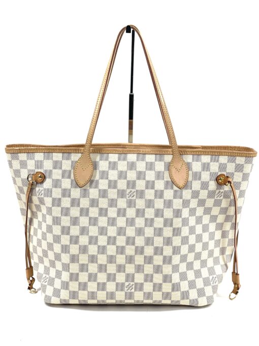 Louis Vuitton Damier Azur Canvas Neverfull MM Rose Ballerine