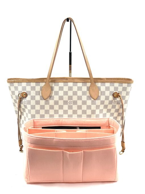 Louis Vuitton Damier Azur Canvas Neverfull MM Rose Ballerine 3